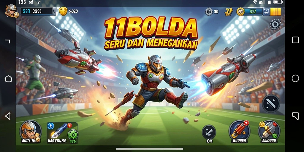 Tangkapan layar permainan 11BOLA menampilkan aksi Arcade yang intens.