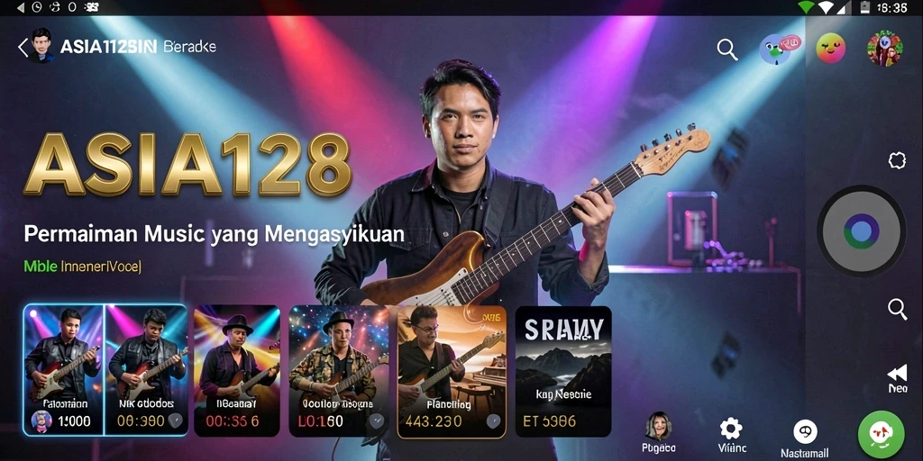 Screenshot ASIA128 menampilkan pengalaman bermain musik yang menyenangkan.