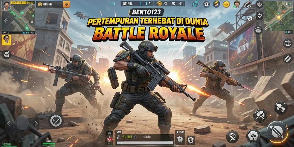 Gameplay seru BENTO123 dengan pertempuran intense di arena.