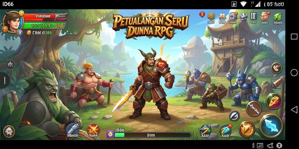 Gameplay mendebarkan di dunia fantasi RPG yang luas.