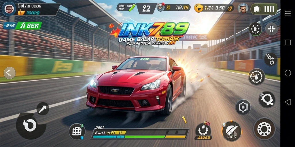 Tampilan gameplay balap yang mendebarkan di INK789.