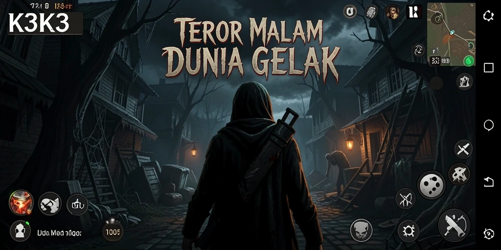 Gameplay K3K3 menampilkan suasana mencekam dan menyeramkan.