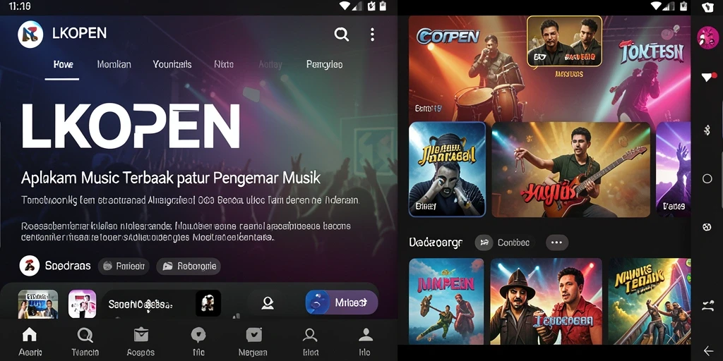 Tampilan gameplay interaktif aplikasi musik LKOPEN yang seru.