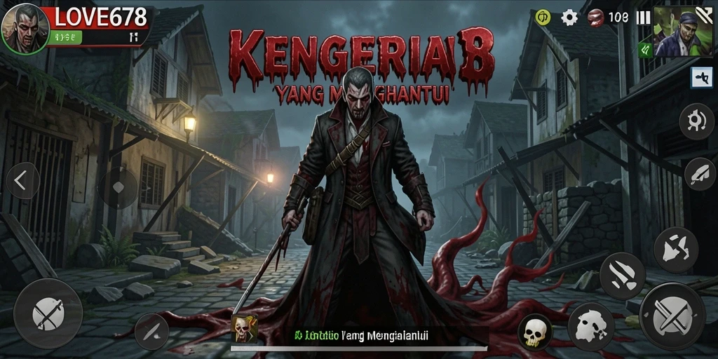 Tangkapan layar menampilkan gameplay menakutkan dari LOVE678.