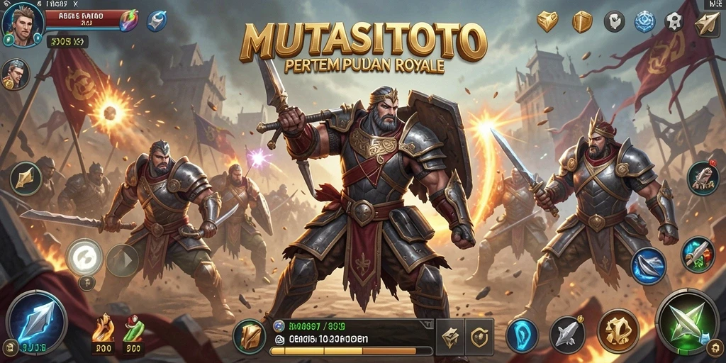 Tampilan gameplay intens di MUTASITOTO dengan pertempuran seru.