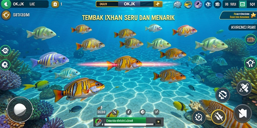Tangkapan layar menampilkan pengalaman seru dalam bermain Tembak Ikan di OKJK.