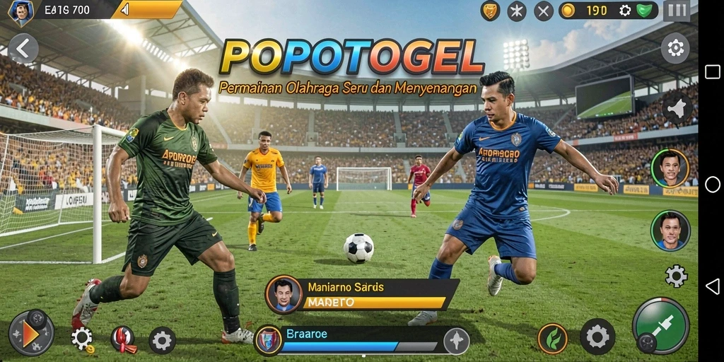Tampilan gameplay seru dalam permainan olahraga POPOTOGEL.