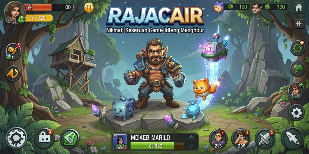 Tampilan gameplay <strong>RAJACAIR</strong> yang mengasyikkan dengan sistem Idle yang intuitif.