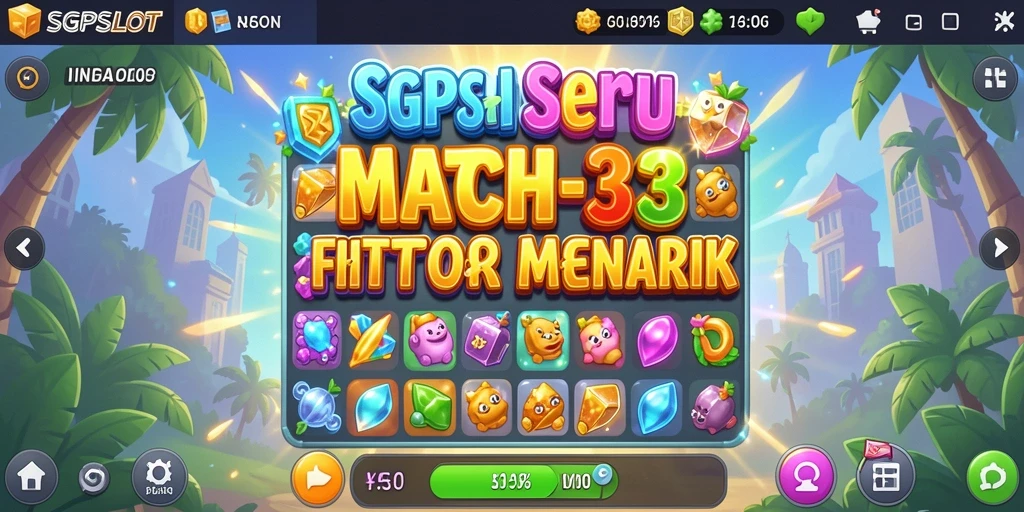 Tampilan gameplay seru dari SGPSLOT dalam aksi Match-3.