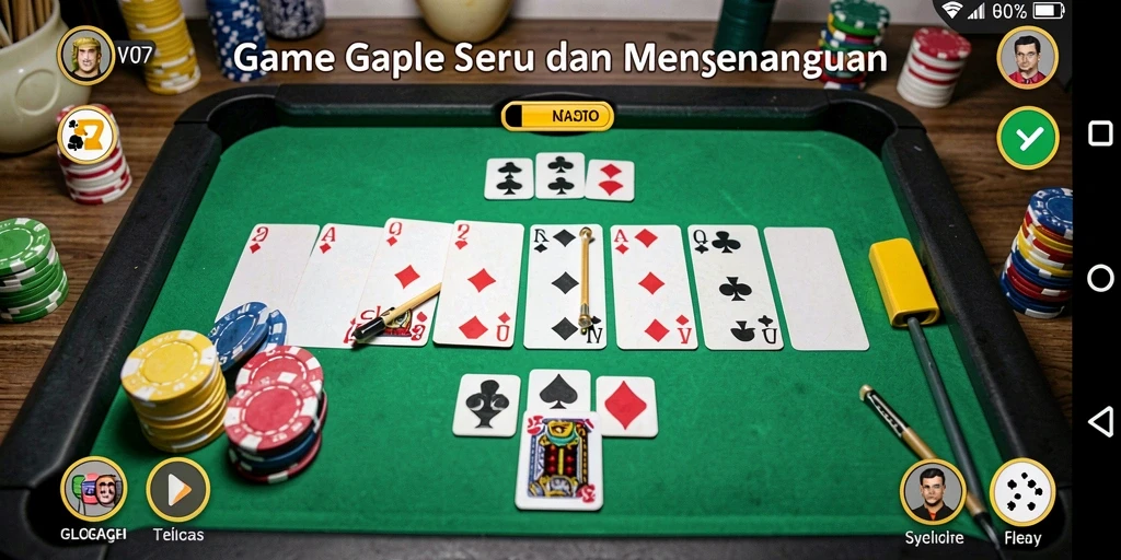 Tampilan gameplay Gaple yang menarik dan interaktif.