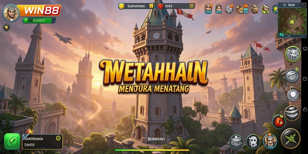 Tampilan gameplay menara pertahanan yang seru dan menantang.